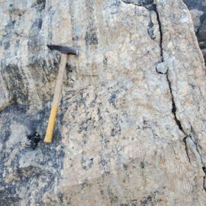Epworth 2023, dolomite with quartz stringers & rust patches