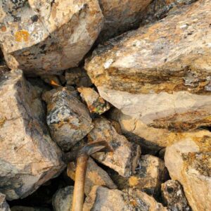 Epworth 2023, dolomite with quartz stringers & rust patches