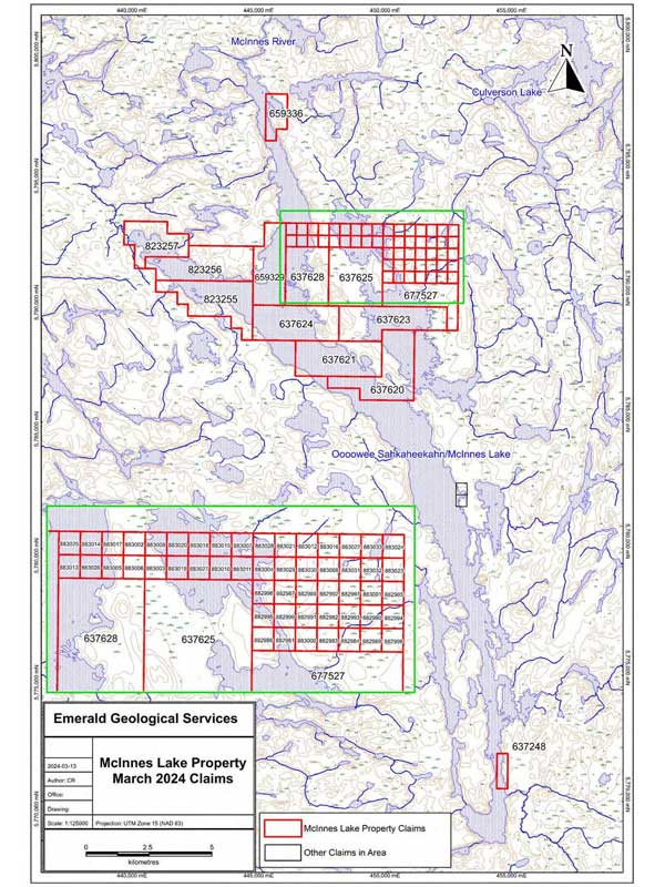 McInnes Lake claims map